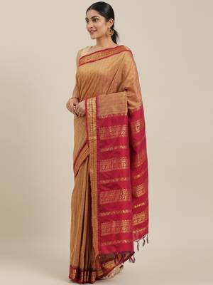 The Chennai Silks Kalyani Polycotton Saree With Running Blouse 1