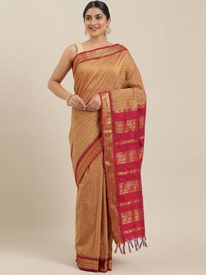 The Chennai Silks Kalyani Polycotton Saree With Running Blouse 2