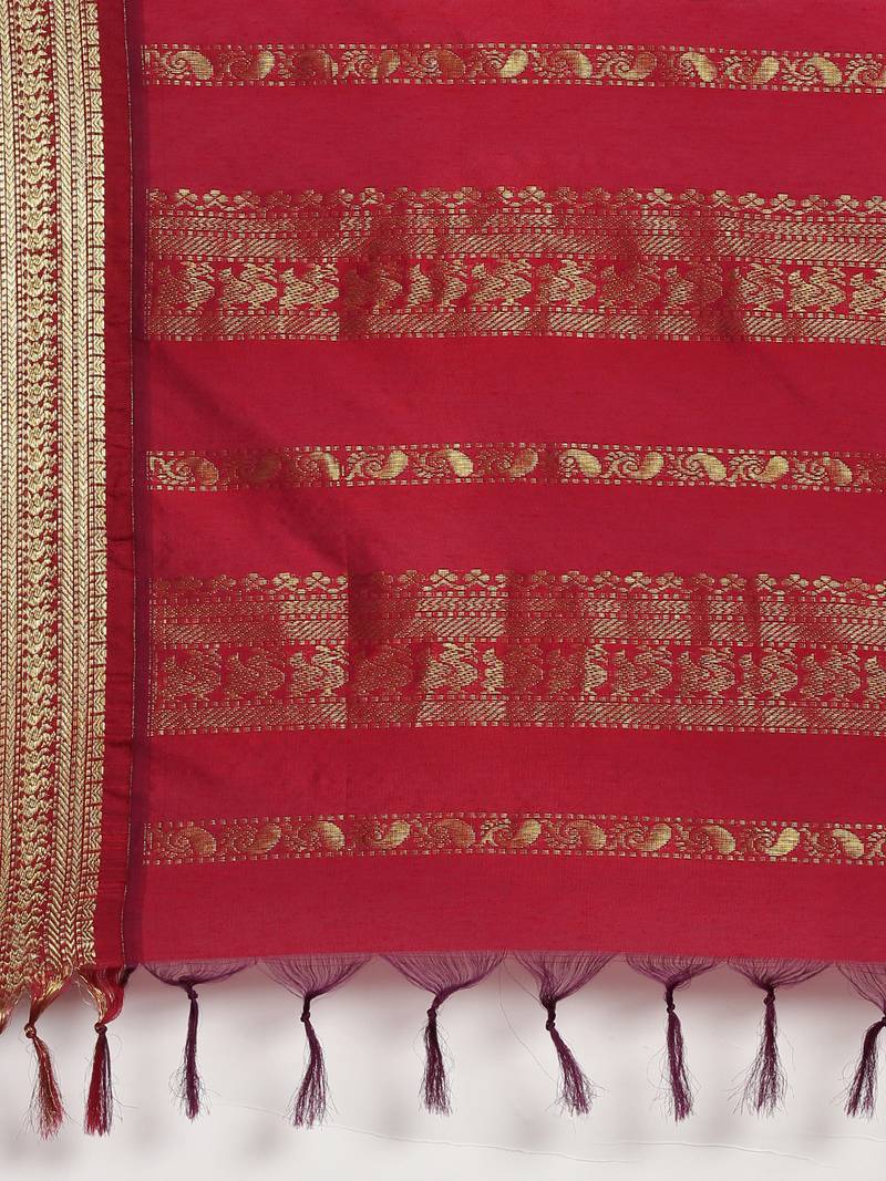The Chennai Silks Kalyani Polycotton Saree With Running Blouse