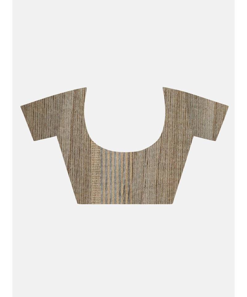 Angarika Blue Tussar Silk Traditional Saree with Contrast Border