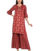 Red gota rayon salwar