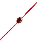 Gold Plated Ethnic Designer Maroon Pearl Rakhi  for Brother/Men 