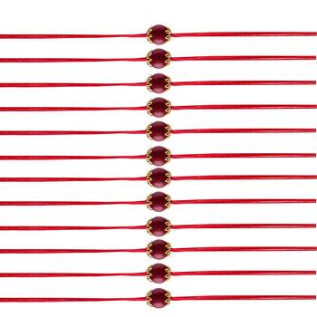 Gold Plated Ethnic Designer Maroon Pearl Rakhi  for Brother/Men (R009-12) (Pack of 12) 1