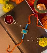 Gold Plated Ethnic Designer Beads & Stone Rakhi Bracket for Brother/Men 