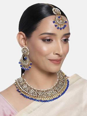 Traditional Handcrafted Faux Kundan & Pearl Studded Bridal Choker Necklace 1