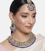 Traditional Handcrafted Faux Kundan & Pearl Studded Bridal Choker Necklace