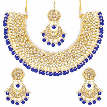 Traditional Handcrafted Faux Kundan & Pearl Studded Bridal Choker Necklace 2