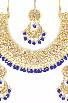 Traditional Handcrafted Faux Kundan & Pearl Studded Bridal Choker Necklace