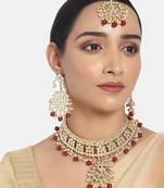 Traditional Handcrafted Kundan & Pearl Studded Choker Necklace Jewellery Set With Earrings