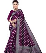 Baby pink woven art silk sarees saree with blouse