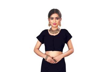 Black woven art silk sarees saree with blouse 5