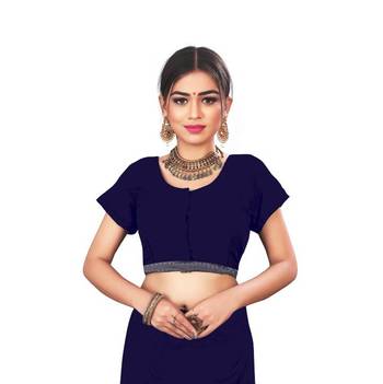 Blue woven art silk sarees saree with blouse 5