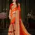 Orange embroidered chiffon saree with blouse