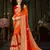 Orange embroidered chiffon saree with blouse