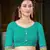 Green embroidered chiffon saree with blouse