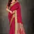 Pink woven art silk saree with blouse