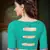 Green embroidered chiffon saree with blouse