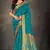 Blue woven art silk saree with blouse