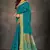 Blue woven art silk saree with blouse