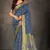 Blue woven art silk saree with blouse