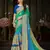 Green embroidered chiffon saree with blouse
