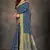 Blue woven art silk saree with blouse