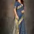 Blue woven art silk saree with blouse