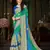 Green embroidered chiffon saree with blouse