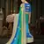 Green embroidered chiffon saree with blouse