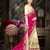 Pink embroidered art silk saree with blouse