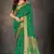 Dark green woven art silk saree with blouse