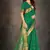 Dark green woven art silk saree with blouse