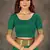 Dark green woven art silk saree with blouse