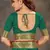 Dark green woven art silk saree with blouse