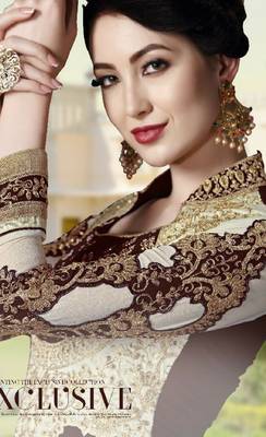 maroon embroidered georgette anarkali salwar kameez 2