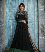 peach embroidered art silk readymade suits