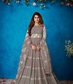 grey embroidered georgette readymade suits