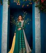 green embroidered georgette readymade suits