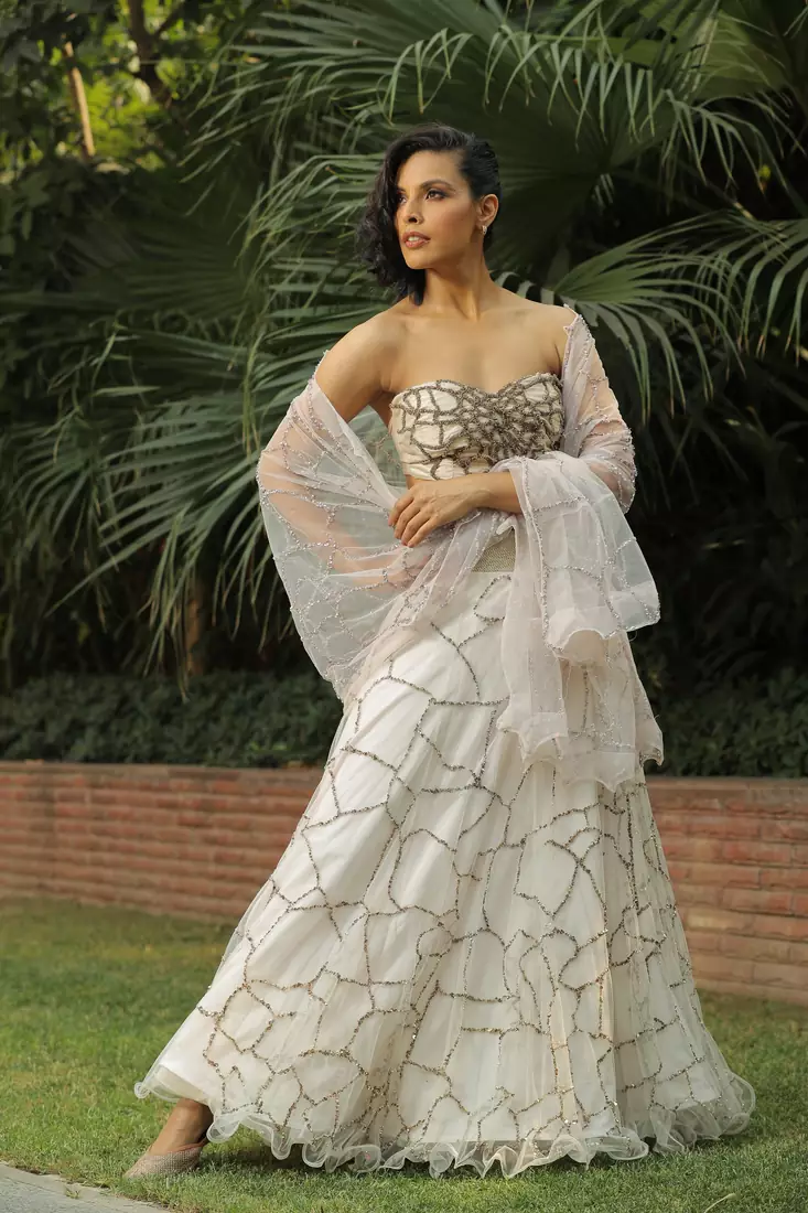 NUDE PINK SITARA WEB ALL OVER AND HAND WORK CHOLI