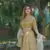 ALL OVER SITARA GOLD LEHENGA WITH OFF SHOULDER BLOSE IN CASCADING BEADED BLOUSE