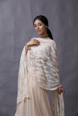 Peach Tulle Lehenga  2