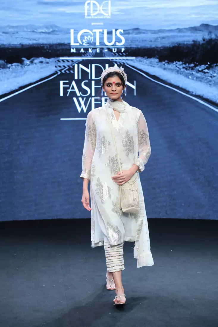 CHIFFON LUREX  KURTA SET