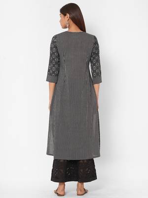Black printed cotton ethnic-kurtis 4