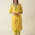 Hand embroidered yellow georgette kurta set