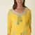 Hand embroidered yellow georgette kurta set