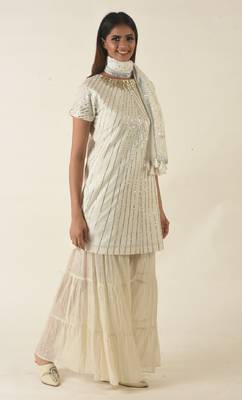 Lurex woven tiered sharara and gota kurti 3