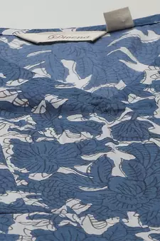 Blue printed cotton short-dresses
