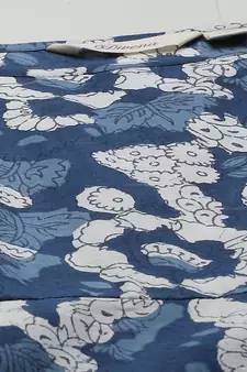 Blue printed cotton maxi-dresses