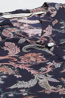 Blue printed rayon long-kurtis
