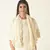 Ivory woven with laces, and pastel flower embroidery with tassled scarf